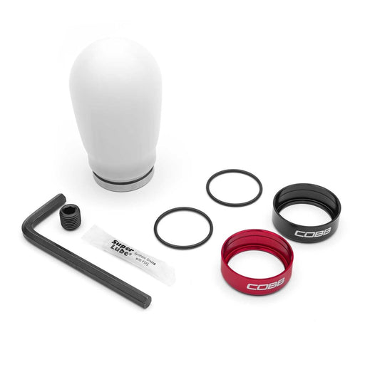 COBB Weighted Tall Shift Knob White w/ Interchangeable Base 2013-2023 BRZ / 2013-2016 FRS / 2017-2021 GT86 / 2022-2023 GR86 - 291370-W - Subimods.com