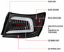 Spec-D Optic Style Sequential LED Tail Lights Matte Black Housing w/ Clear Lens and White Bar 2008-2014 WRX Sedan / 2011-2014 STI Sedan - LT-WRX084JMLED-SQ-TM - Subimods.com