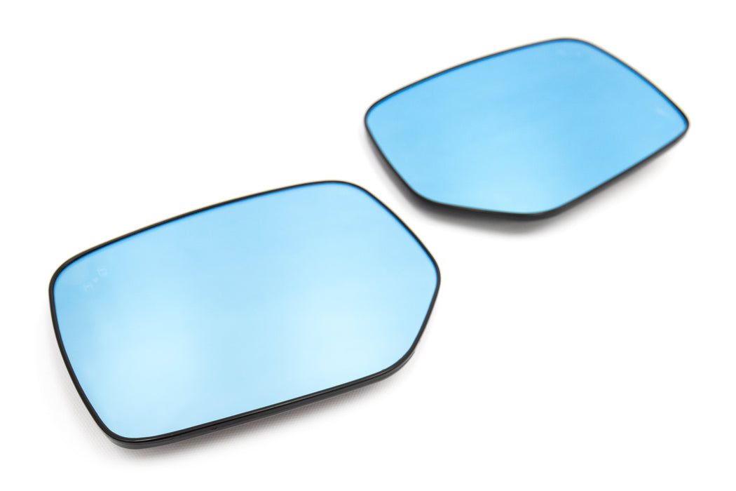 OLM Wide Angle Convex Mirrors w/ Turn Signals, Blind Spot Detection & LED Defrosters Blue 2015-2025 WRX / STI