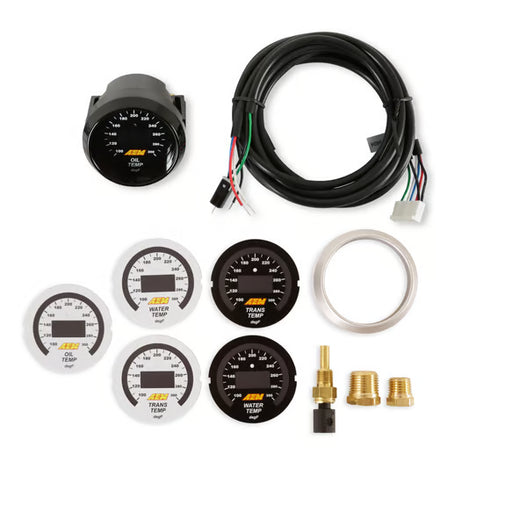 AEM Fluid Temperature Gauge Digital 52mm For Use w/ Oil, Transmission, Coolant