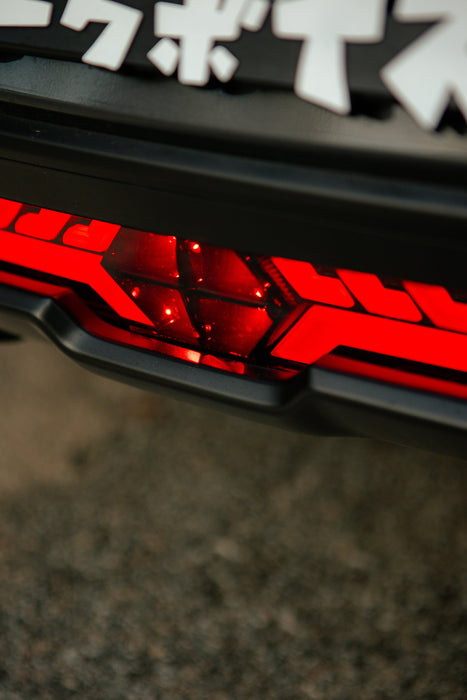OLM V2 F1 Rear Brake Light Smoke Lens, Black Base, White Bar 2022-2025 BRZ / GR86