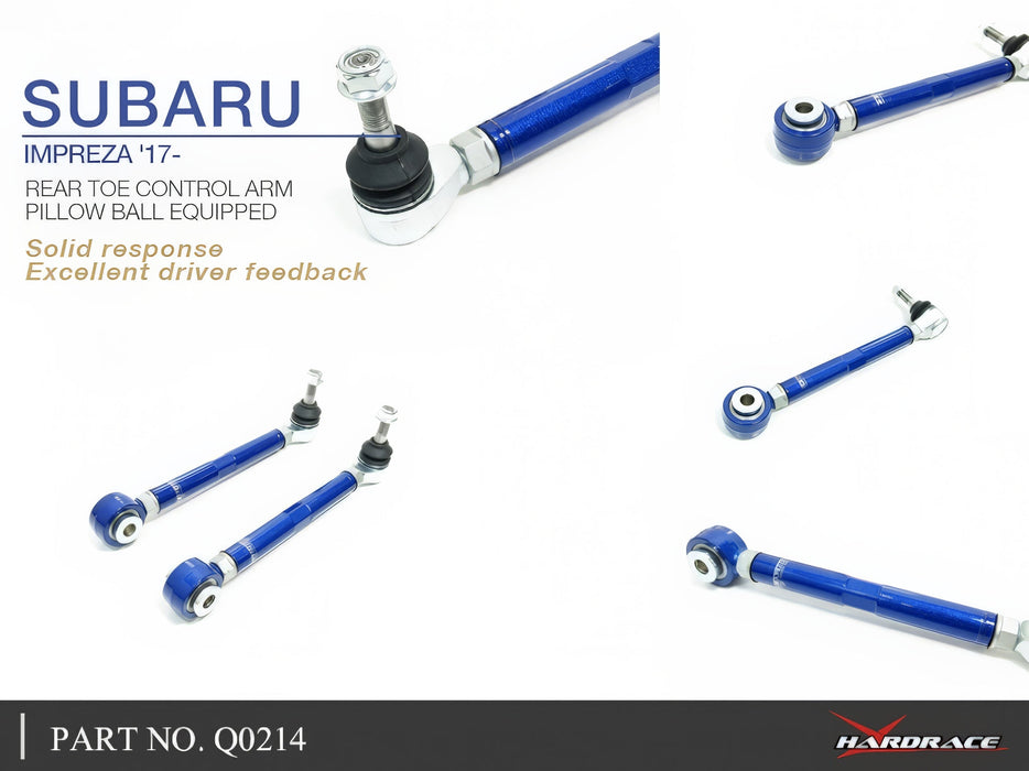 Hardrace Pillow Ball Rear Toe Control Arm 2017-2026 Impreza/Crosstrek / 2018-2026 Forester / 2022-2026 WRX