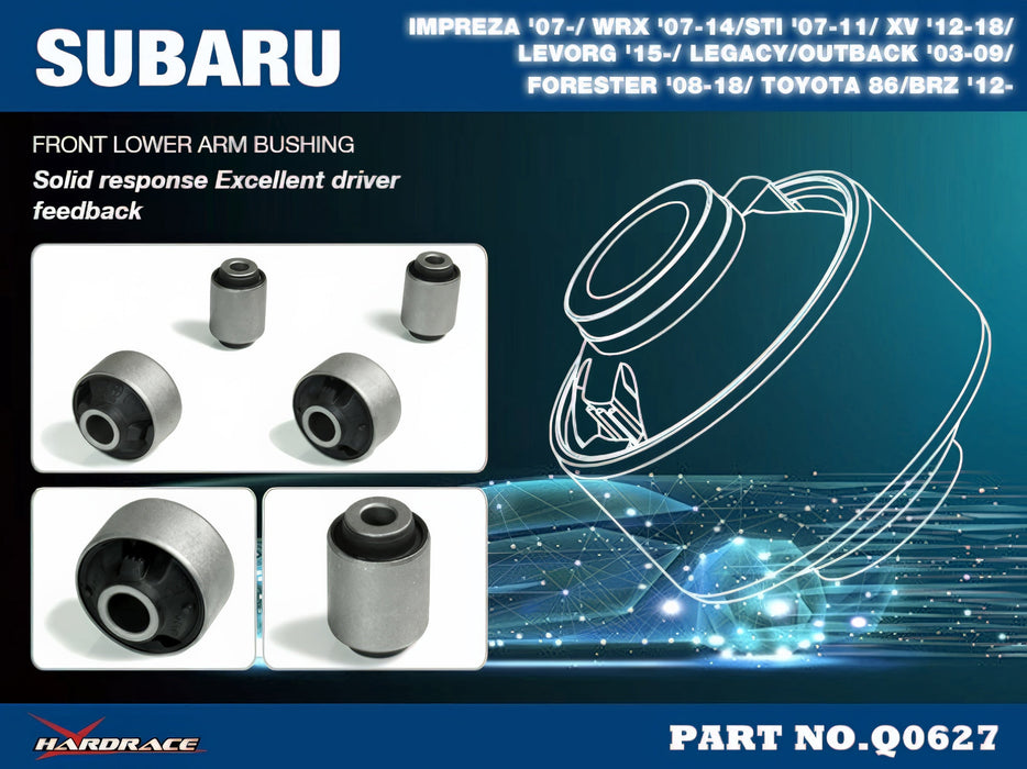 Hardrace Hardened Rubber Street Front Lower Arm Bushing Fits Most Subaru Models