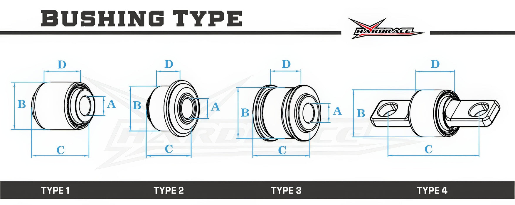 Hardrace Hardened Rubber Rear Knuckle Bushing Lower Arm Side 2006-2013 WRX / 2008-2013 Forester / 2009-2014 Legacy/Outback