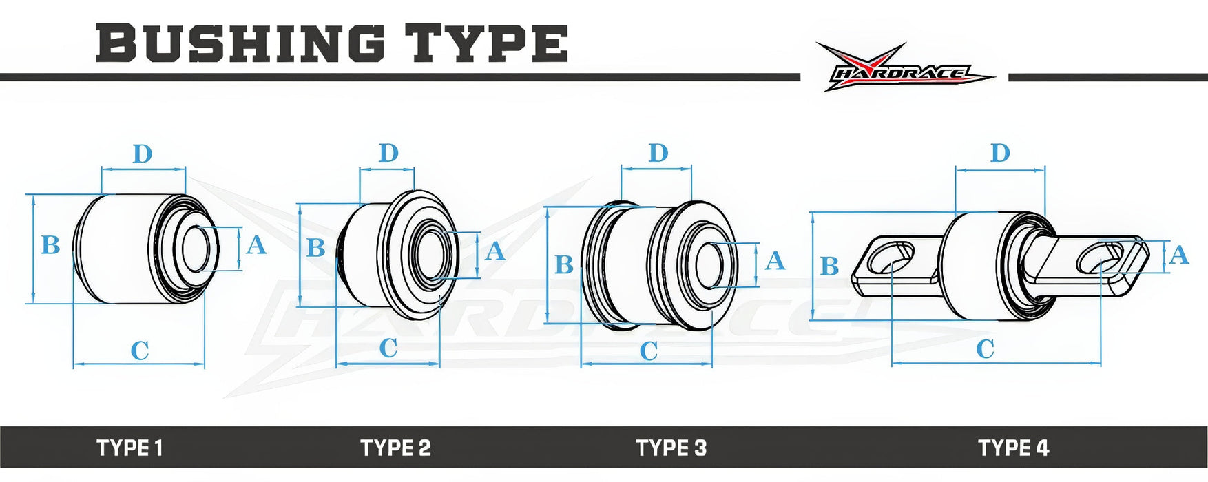 Hardrace Hardened Rubber Front Control Arm Bushing Small 2002-2007 WRX/STI / 2003-2008 Forester