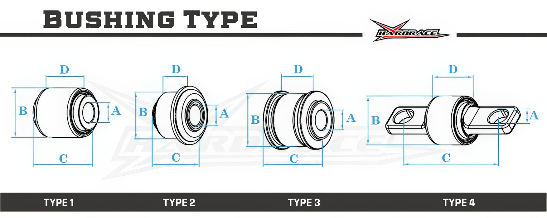 Hardrace Hardened Rubber Rear Diff Support Member Bushing 1998-2008 Forester