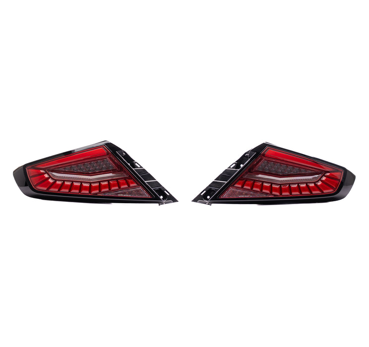 Molded Innovations EvoGlow Series DynamicLume LED Tail Lights Clear Lens w/ Red Base & Red Bar 2022-2026 WRX