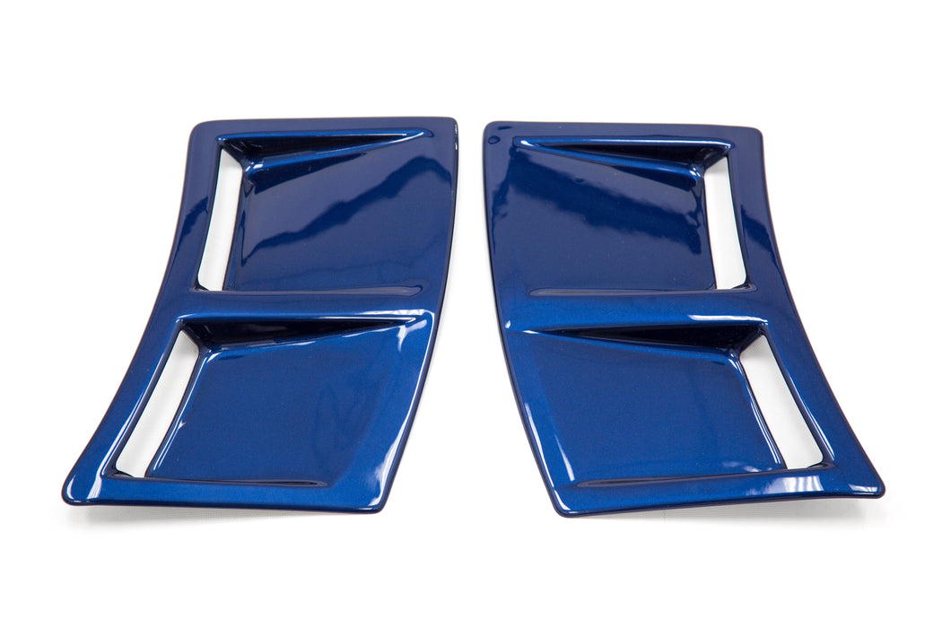 OLM S207 Style Paint Matched Rear Bumper Vent Inserts Galaxy Blue Pearl 2015-2021 WRX / STI