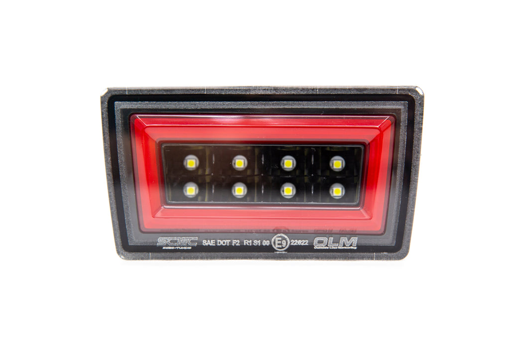 OLM NB+R F1 Rear Brake Light Clear Lens, Gloss Black Base, Red Bar 2015-2021 WRX / STI