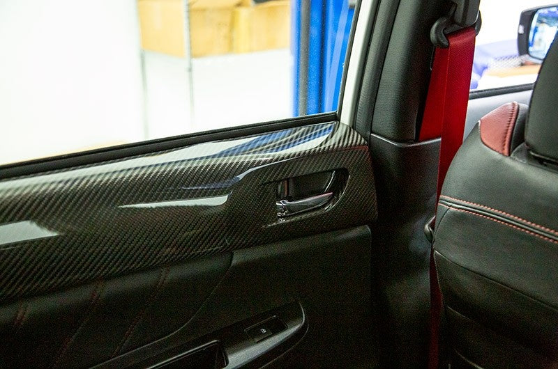OLM LE Dry Carbon Fiber Rear Door Trim Upper Panels 2015-2021 WRX / STI