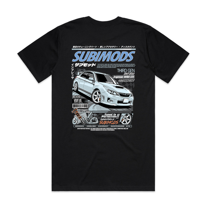 Subimods Official "GR Sedan" Short Sleeve Shirt Black