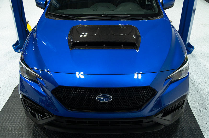 OLM LE Oversize Carbon Fiber Hood Scoop Cover 2022-2025 WRX