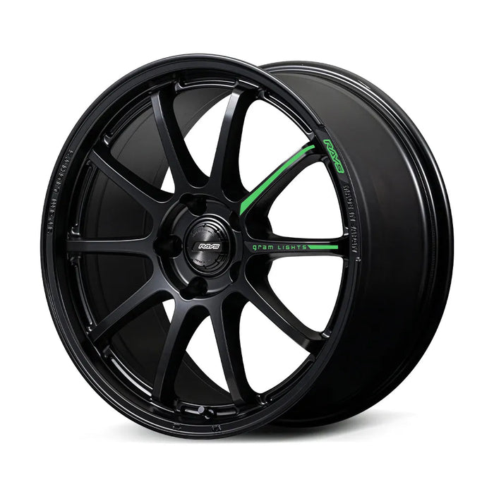 Gram Lights 57NR Limited II Semigloss Black 18x9.5 5x114.3 +38mm Offset 2015-2025 WRX / 2011-2021 STI