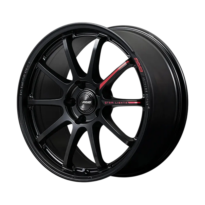 Gram Lights 57NR Limited II Semigloss Black 18x9.5 5x114.3 +38mm Offset 2015-2025 WRX / 2011-2021 STI