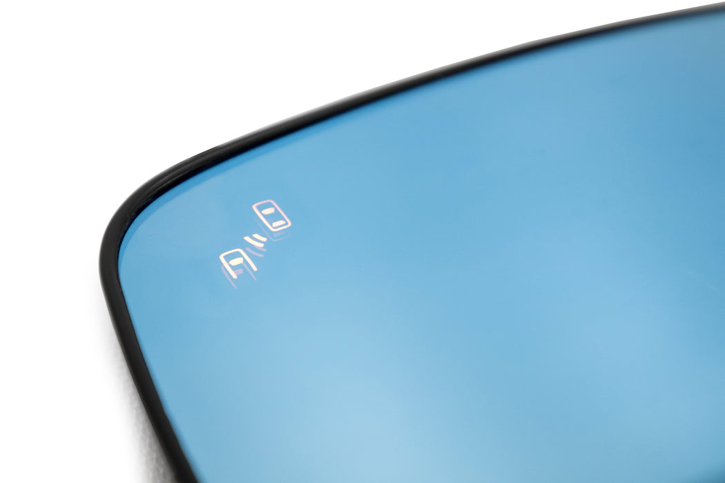 OLM Wide Angle Convex Mirrors w/ Turn Signals, Blind Spot Detection & LED Defrosters Blue 2015-2025 WRX / STI