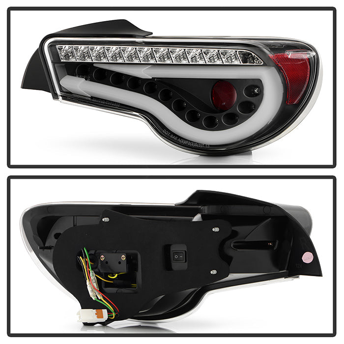 Spyder Taillights w/ Clear Lens, Black Base, White Bar & Sequential Turn Signal 2013-2021 BRZ / FRS / GT86