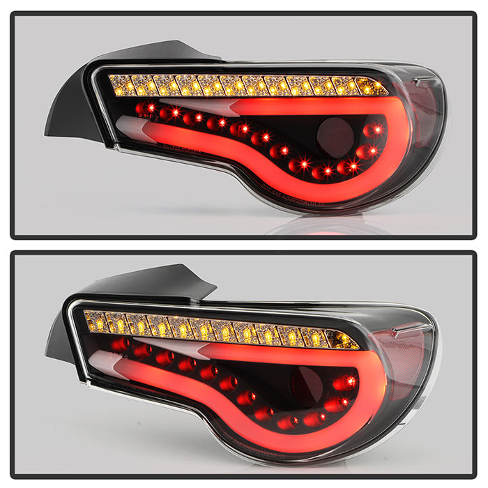 Spyder Taillights w/ Clear Lens, Black Base, White Bar & Sequential Turn Signal 2013-2021 BRZ / FRS / GT86