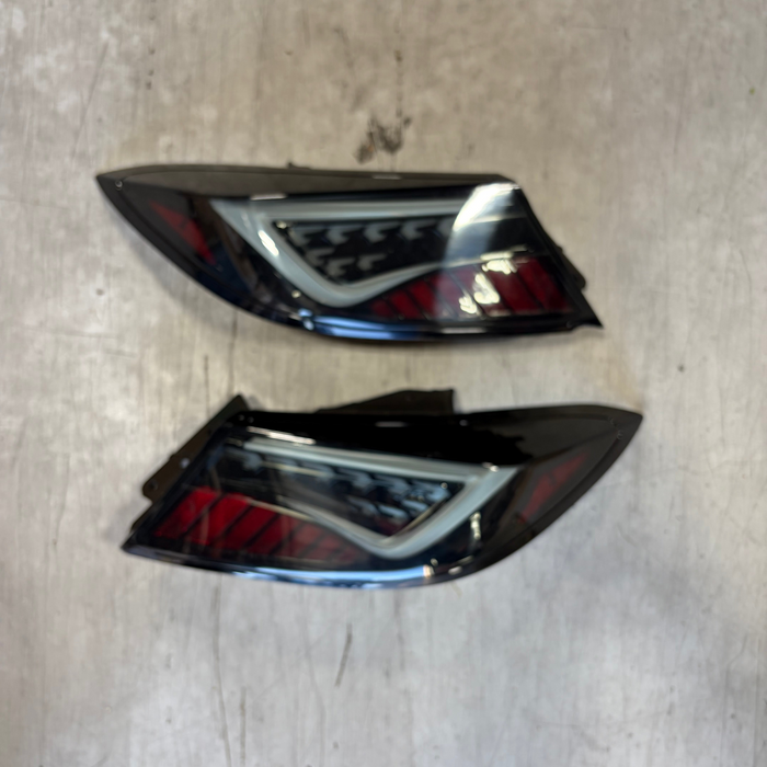 (Scratch and Dent) Molded Innovations EVO+ Style Sequential LED Tail Lights Smoke Lens w/ Black Base & White Bar 2022-2026 BRZ / 2022-2026 GR86
