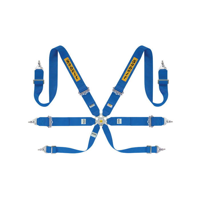 Sabelt Silver Saloon Rally Full 3" Racing Harness FIA 8853-2016 - Black / Blue / Red