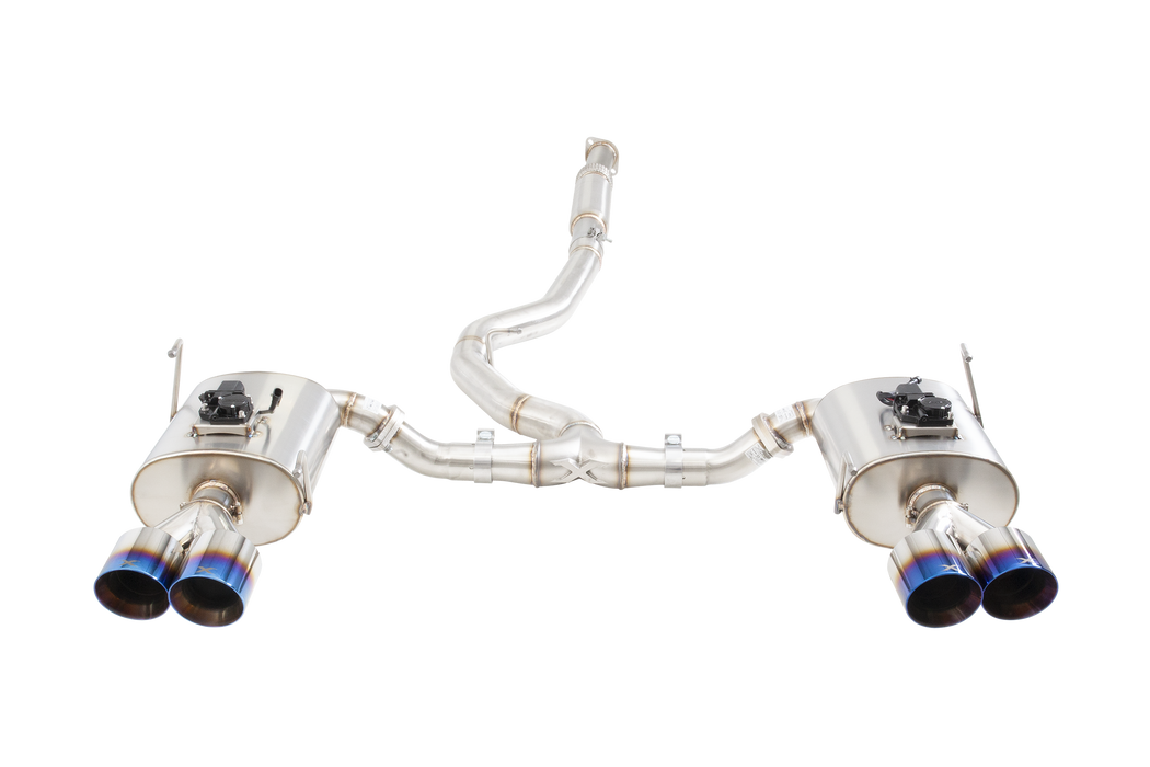 XForce Varex Valved Cat Back Exhaust Burnt Blue Tips 2011-2021 WRX Sedan / STI Sedan