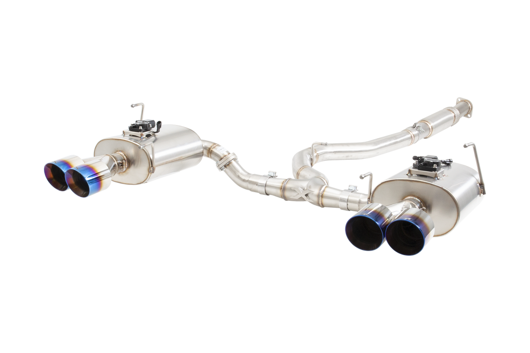 XForce Varex Valved Cat Back Exhaust Burnt Blue Tips 2011-2021 WRX Sedan / STI Sedan