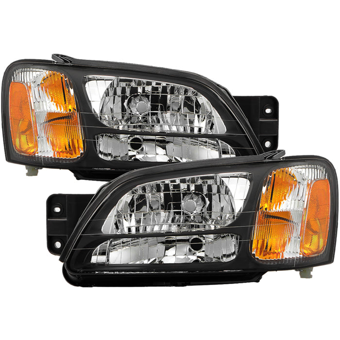 Akkon OE Style Headlights w/ Black & Chrome Base 00-04 Legacy GT / 00-04 Outback / 03-06 Baja Turbo