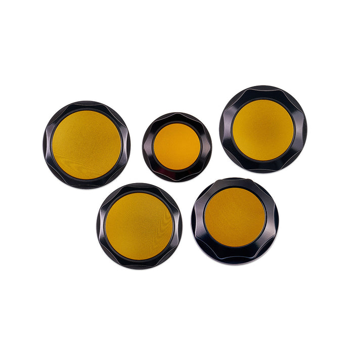 IAG Performance Revolve Engine Bay Dress Up Cap Kit Black w/ Gold Accent 2022-2024 WRX / 2013-2024 BRZ / 2013-2016 FRS / 2017-2020 GT86 / 2022-2024 GR86