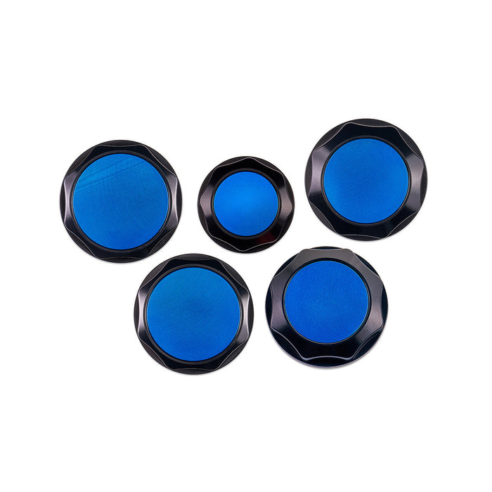 IAG Performance Revolve Engine Bay Dress Up Cap Kit Black w/ Blue Accent 2022-2024 WRX / 2013-2024 BRZ / 2013-2016 FRS / 2017-2020 GT86 / 2022-2024 GR86