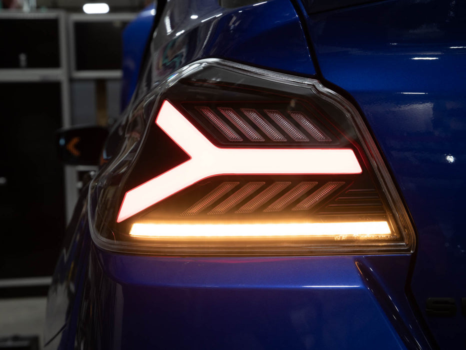 OLM Y-Spec LED Taillights Clear Lens, White Optic 2015-2021 WRX / STI