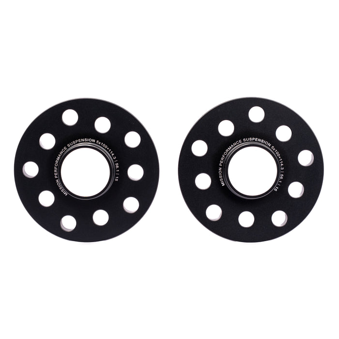 Mission ThickFit Slip On Wheel Spacer Pair 15mm 5x100 / 5x114.3 Anodized Black