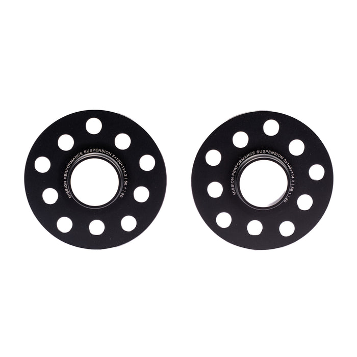 Mission ThickFit Slip On Wheel Spacer Pair 20mm 5x100 / 5x114.3 Anodized Black