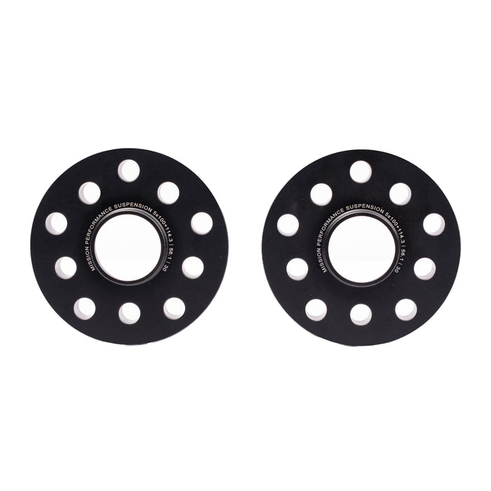 Mission ThickFit Slip On Wheel Spacer Pair 30mm 5x100 / 5x114.3 Anodized Black