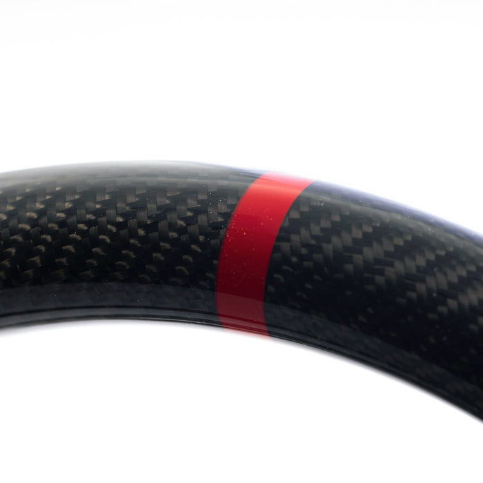 Molded Innovations Original Carbon Fiber Steering Wheel w/ Perforated Leather Grip, Red Stripe and Red Stitching 2013-2016 BRZ / 2013-2016 FRS