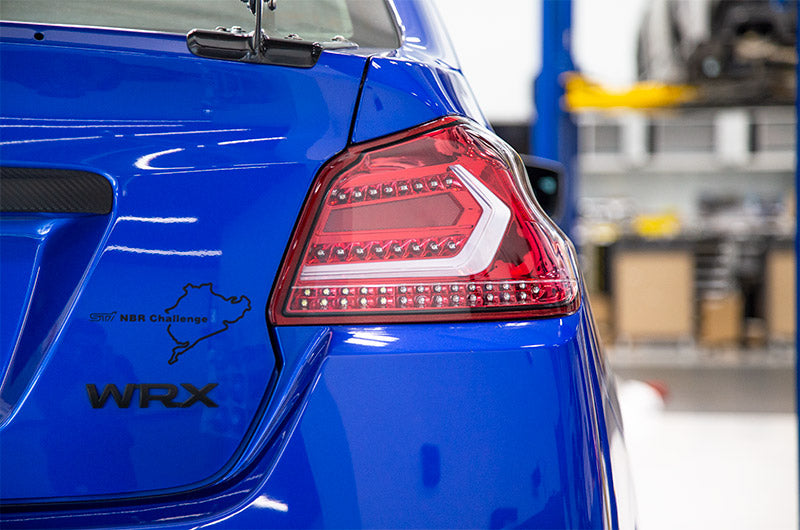 OLM Evolution Tail Lights Clear Lens, Red Base, White Bar 2015-2021 WRX / STI