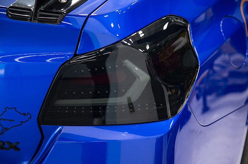 OLM Evolution Tail Lights Smoked Lens, Black Base, White Bar 2015-2021 WRX / STI