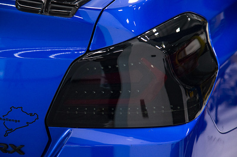 OLM Evolution Tail Lights Smoked Lens, Black Base, Red Bar 2015-2021 WRX / STI