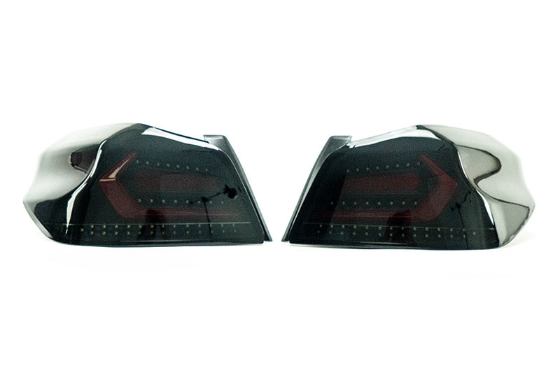 OLM Evolution Tail Lights Smoked Lens, Black Base, Red Bar 2015-2021 WRX / STI