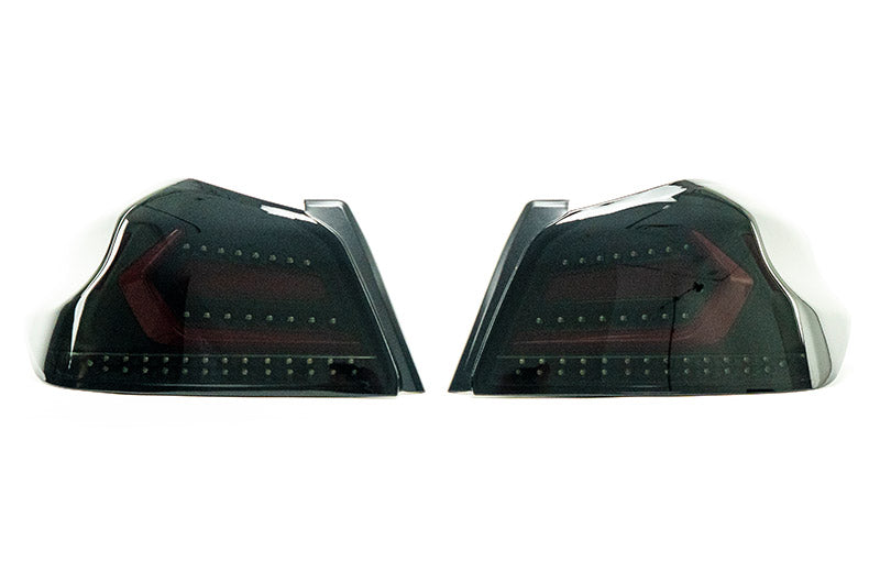 OLM Evolution Tail Lights Smoked Lens, Black Base, Red Bar 2015-2021 WRX / STI