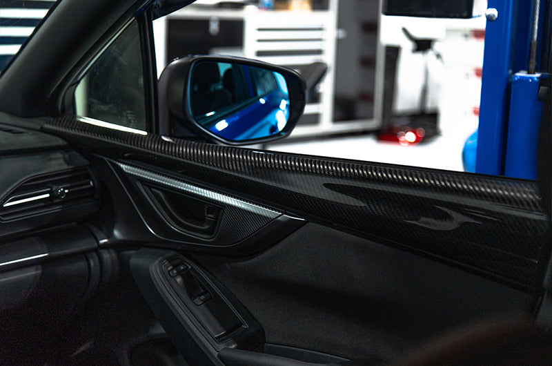 OLM Wide Angle Convex Mirrors w/ Turn Signals Defrosters Blue 2022-2025 WRX