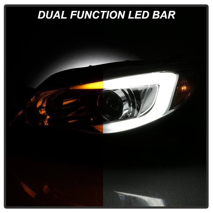 Akkon Projector Headlights w/ Chrome Base, DRL Light Bar & Switchback Turn Signal 08-14 WRX / 08-14 STI - Halogen Models Only