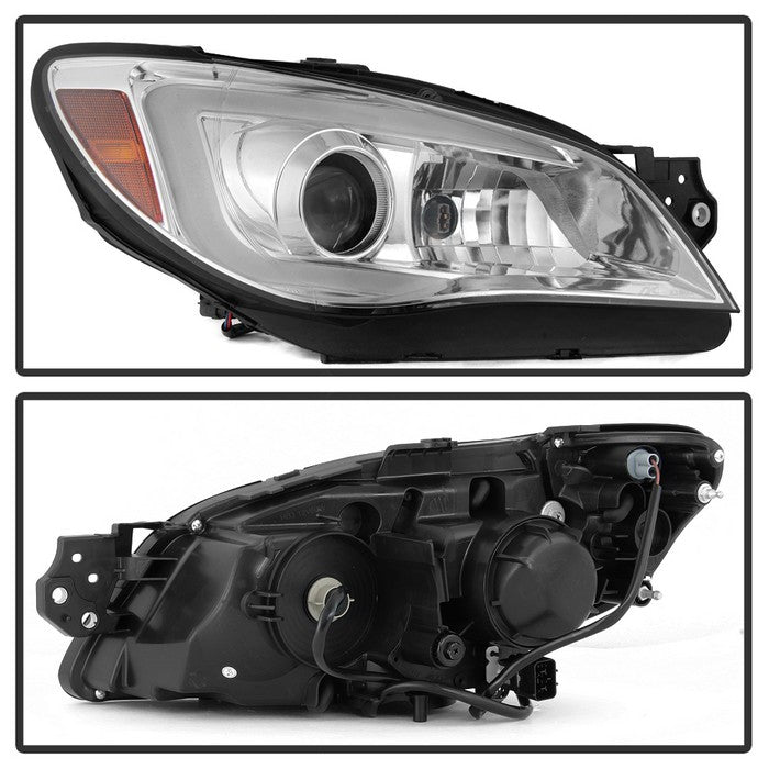 Akkon Projector Headlights w/ Chrome Base & Light Bar DRL 06-07 WRX / 06-07 STI - Halogen Models Only