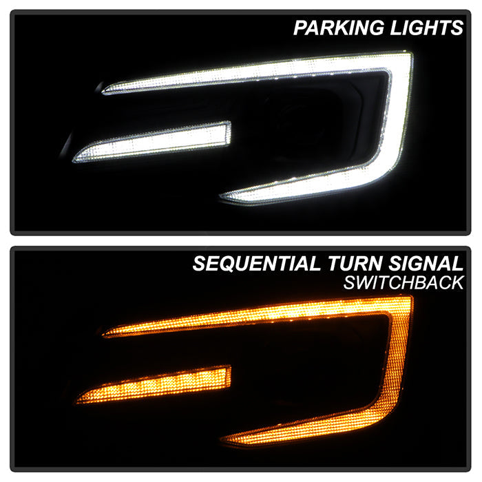 Spyder Signature Projector Headlights w/ Black Base, Sequential LED Turn Signal & Switch Back Light Bar 2014-2016 Forester Xenon / HID Models Only