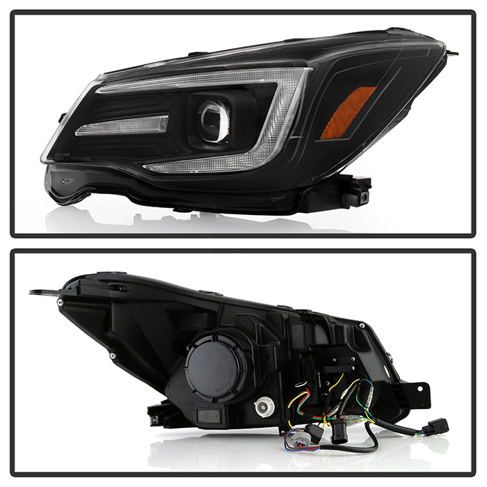 Spyder Signature Projector Headlights w/ Black Base, Sequential LED Turn Signal & Switch Back Light Bar 2014-2016 Forester Xenon / HID Models Only