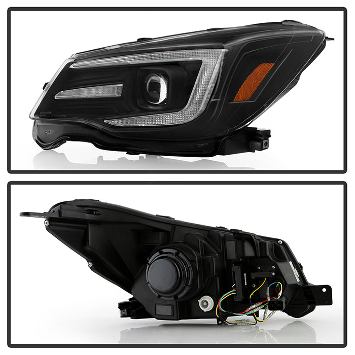 Spyder Signature Projector Headlights w/ Black Base, Sequential LED Turn Signal & Switch Back Light Bar 2014-2018 Forester Halogen Models Only