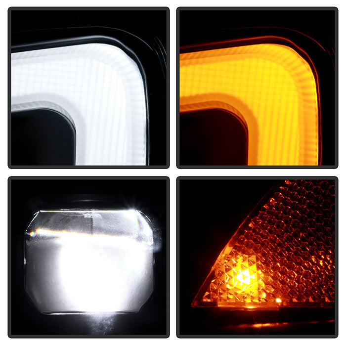 Spyder Apex LED Headlights w/ Black Base & Sequential Switch Back Light Bar 2015-2021 WRX LED Models Only
