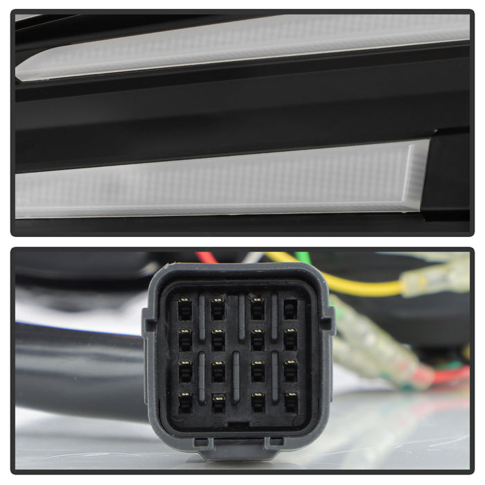 Spyder Apex LED Headlights w/ Black Base & Sequential Switch Back Light Bar 2018-2021 WRX SRH Models Only