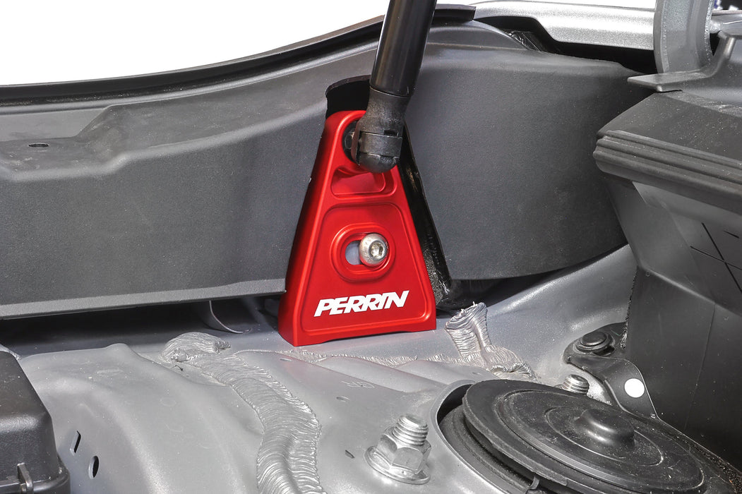 Perrin High-Lift Hood Brackets Red 2015-2026 WRX / 2015-2021 STI