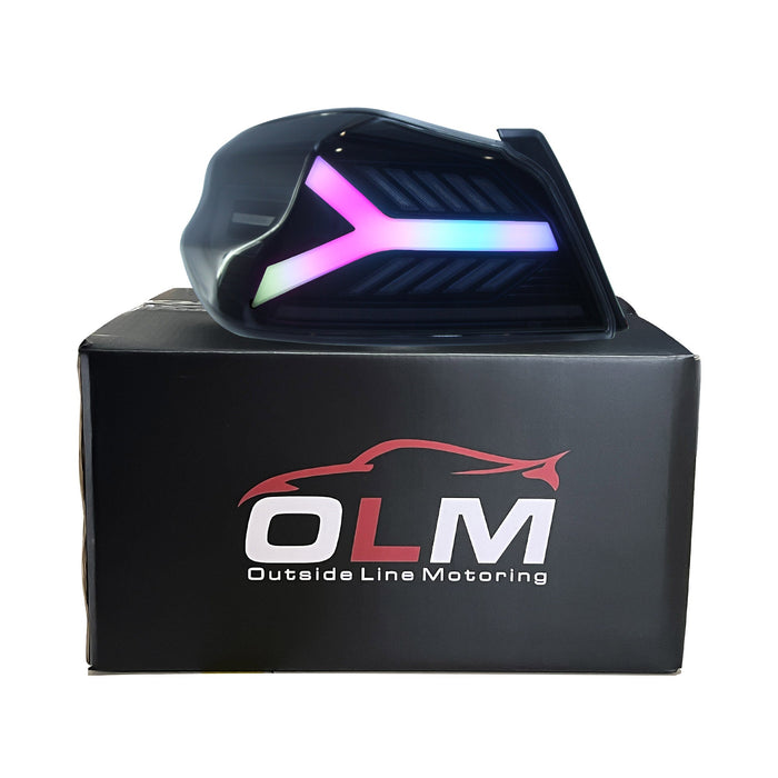 OLM Y-Spec LED Taillights Smoke Lens, White Optic & RGB 2015-2021 WRX / STI