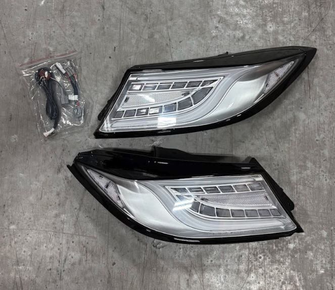 (Scratch and Dent) Molded Innovations CS Style Sequential LED Tail Lights Clear Lens w/ Silver Base & White Bar 2022-2026 BRZ / GR86