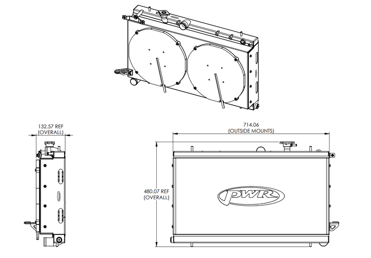 PWR Radiator w/ Module Fans 2002-2007 WRX / 2004-2007 STI